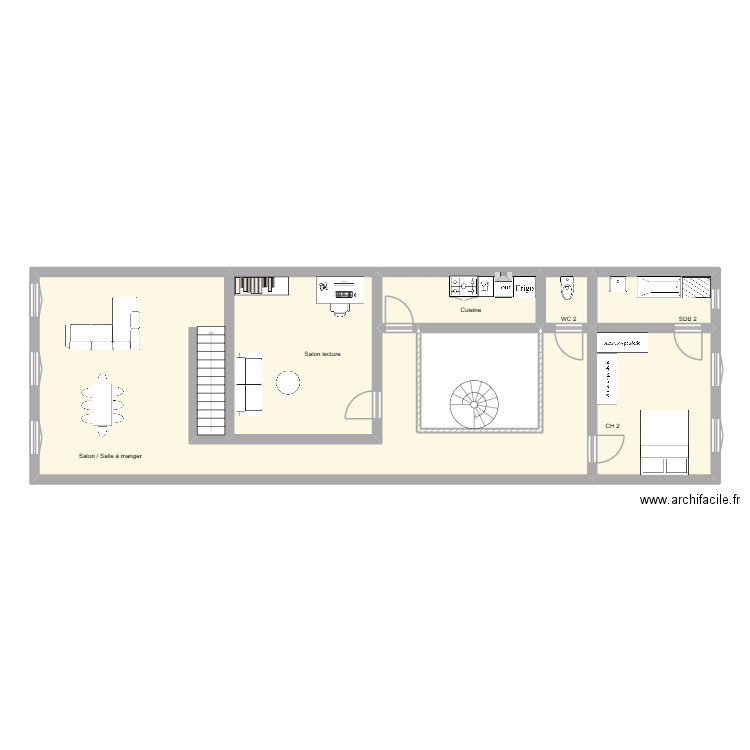 Etage 1. Plan de 7 pièces et 103 m2