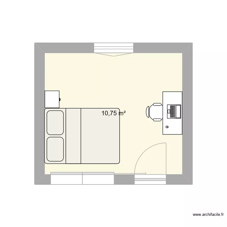 Chambre Charlie. Plan de 1 Pièce et 11 m² Chambre Charlie. Plan de 1 Pièce et 11 m²