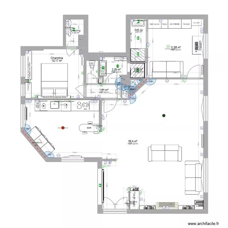 plan projet futur 10 maI 2026. Plan de 10  et 91 m²