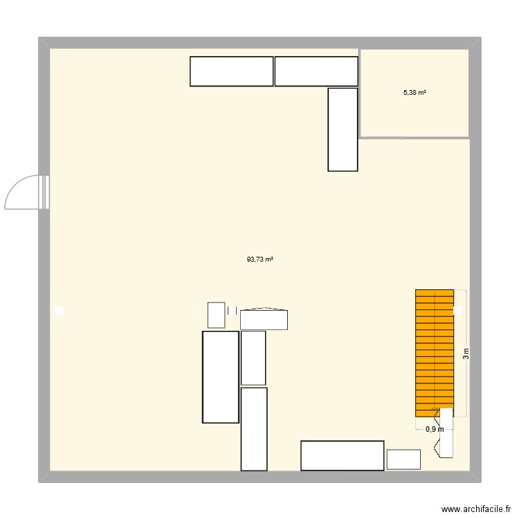 ESEP Actuel. Plan de 2 pièces et 105 m2
