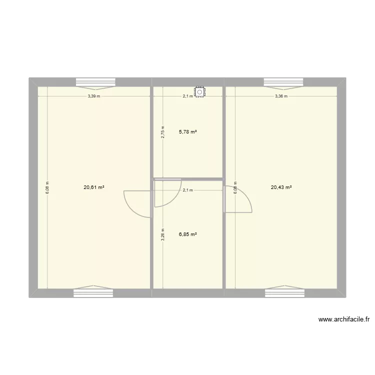 Plan Comple. Plan de 4  et 54 m²