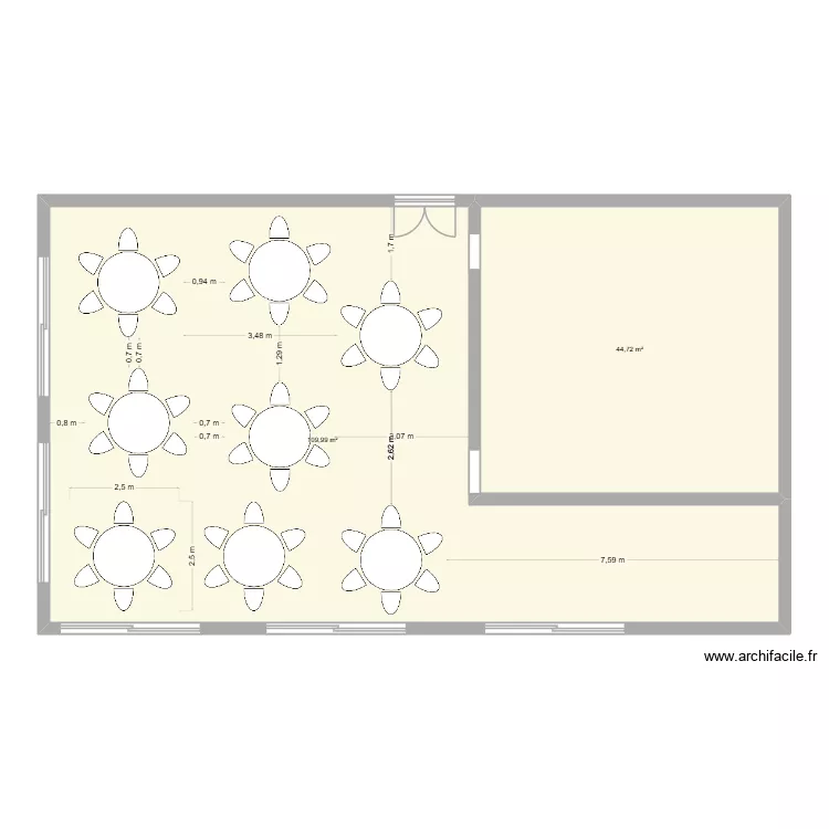 Gala des chefs table 260x155. Plan de 2  et 155 m²