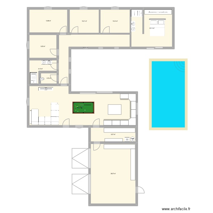 futur maison. Plan de 11 pièces et 195 m2