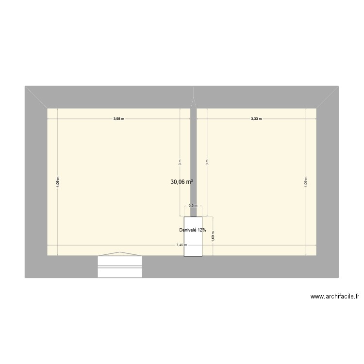 Plan intérieur. Plan de 2 pièces et 61 m2