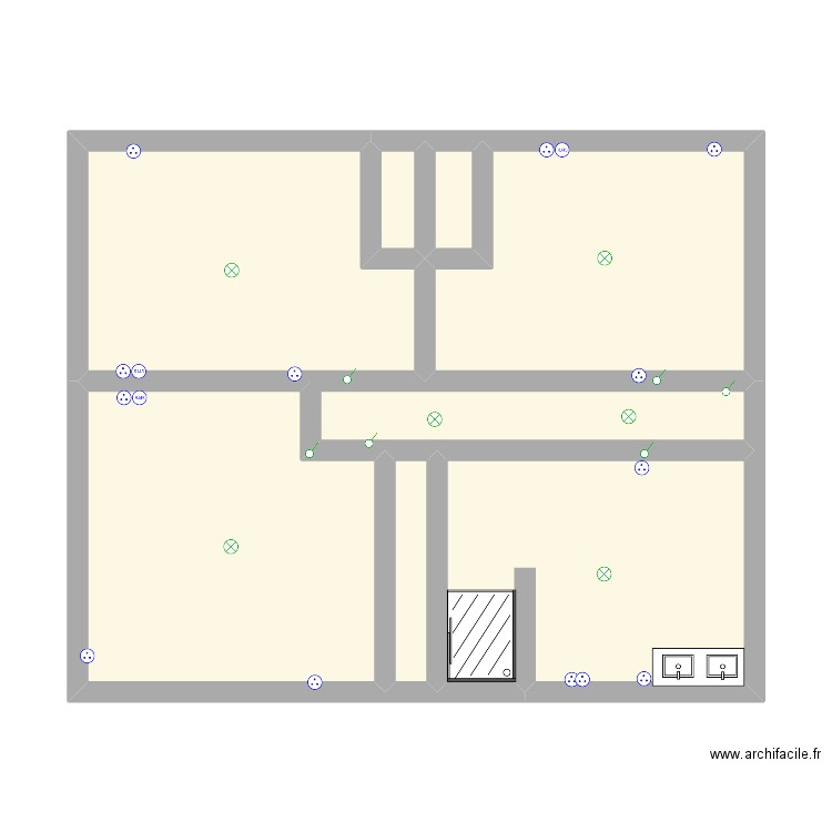 Gui 2e etage. Plan de 8 pièces et 51 m2