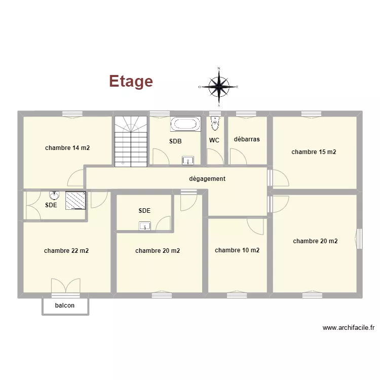 Etage Roy Panassac. Plan de 