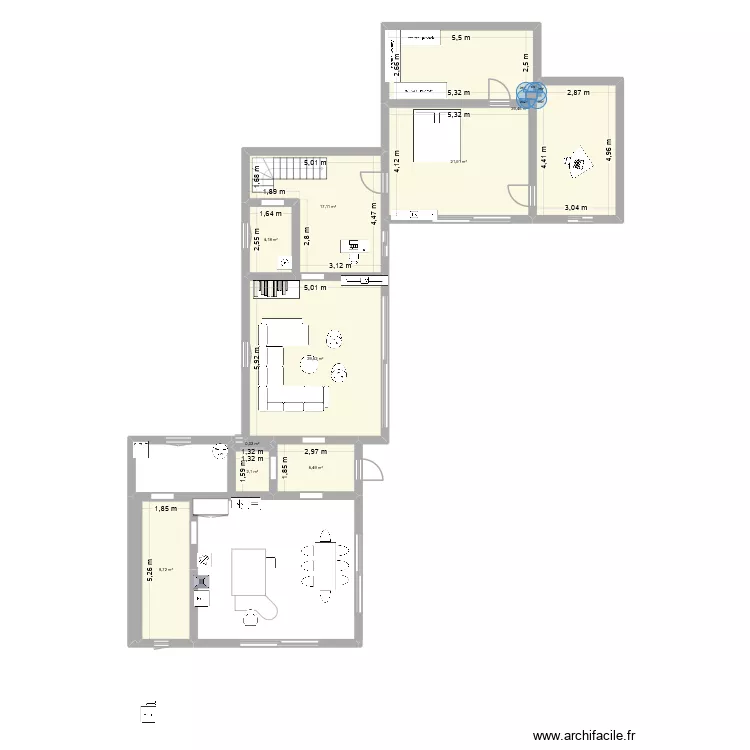 bobillot. Plan de 9  et 120 m²