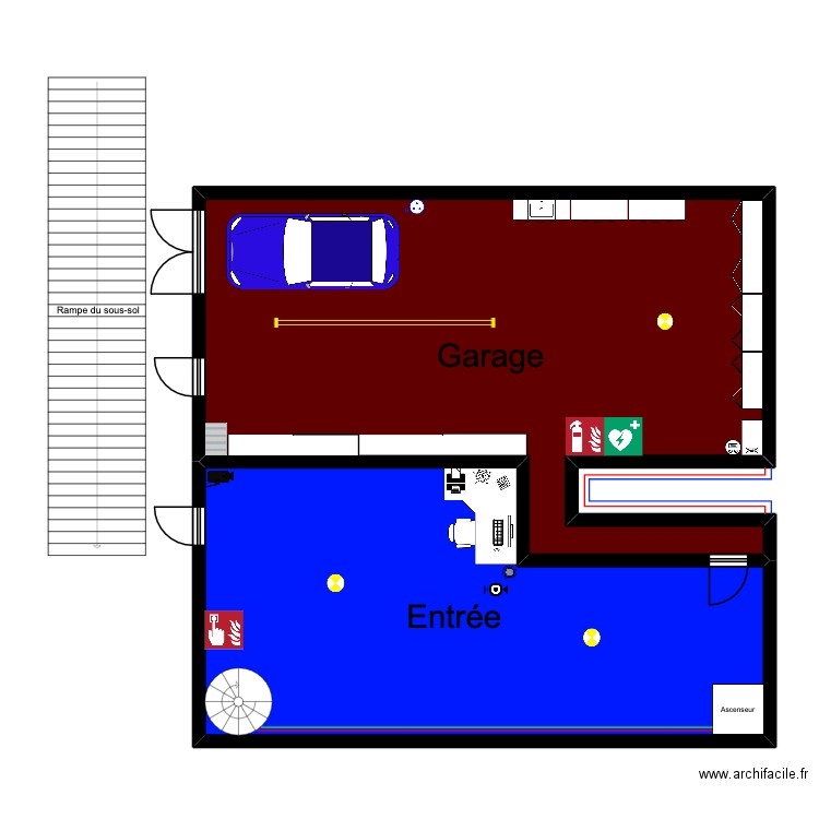 Maison de Nael. Plan de 2 pièces et 121 m2