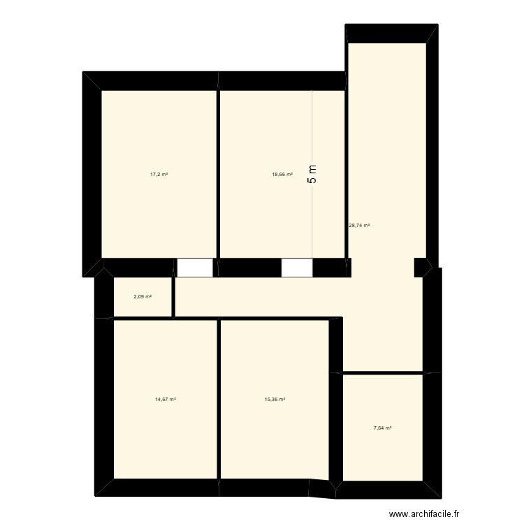 st just plateau 1er. Plan de 7 pièces et 104 m2
