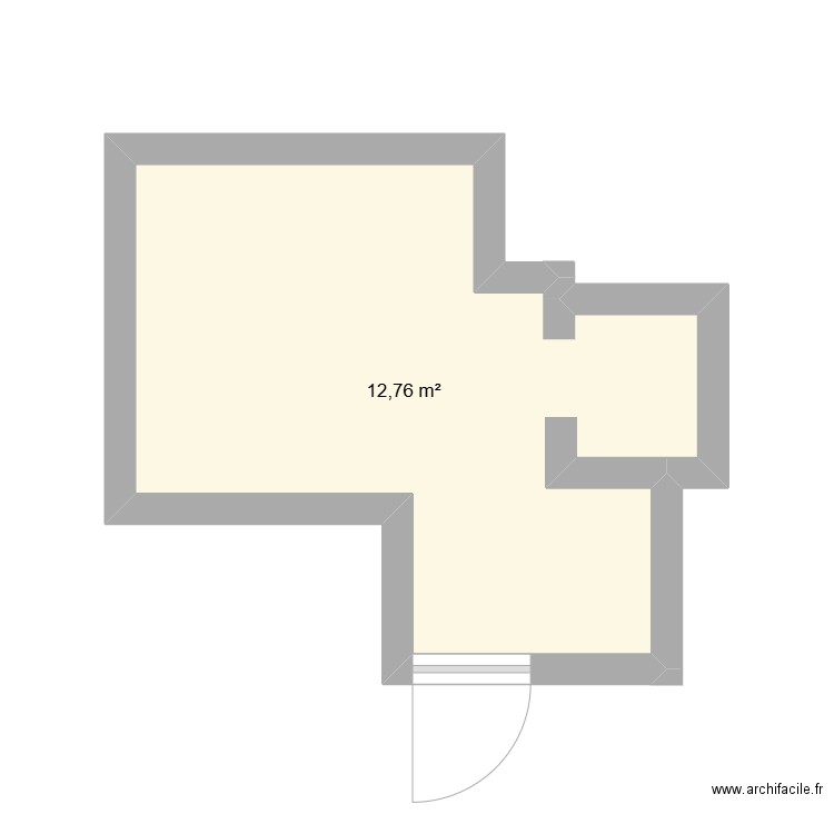 palier. Plan de 1 pièce et 13 m2