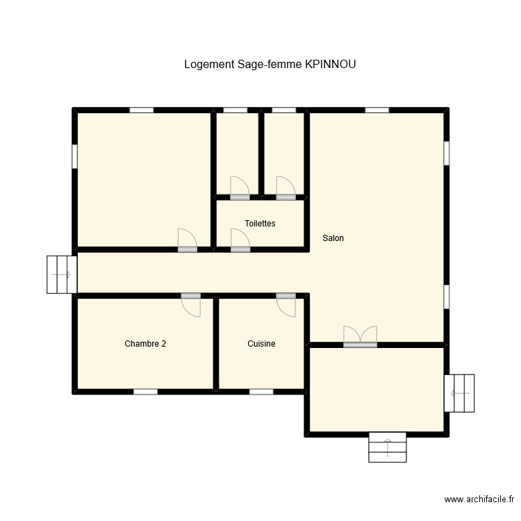 Vue en plan LSG KPINNOU. Plan de 8 pièces et 46 m2