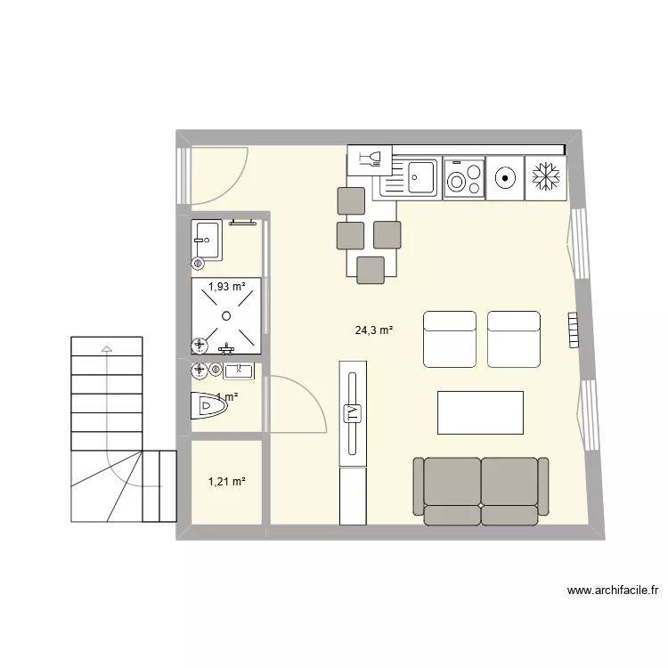 Appart face Ivry v4. Plan de 4 et 28 m² Appart face Ivry v4. Plan de 4 et 28 m²