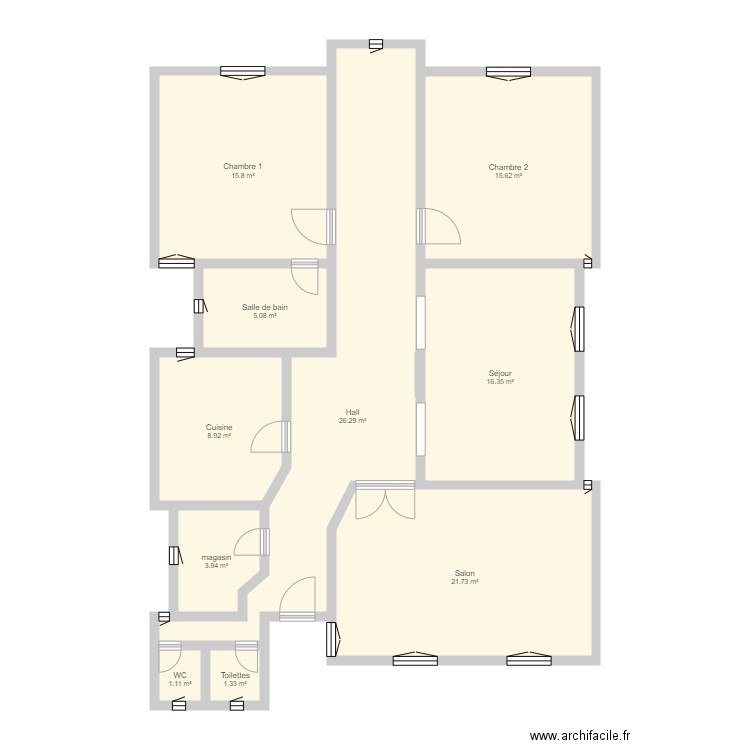 dst. Plan de 10 pièces et 116 m2