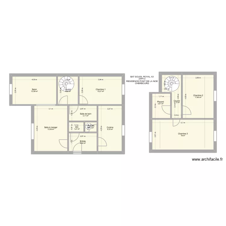 BAT SOLEIL ROYAL A3 APP13. Plan de 