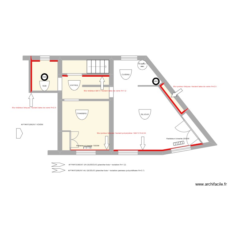 f2meubl&eacute; 2et. Plan de 0 pièce et 0 m2