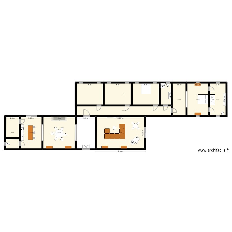 maison. Plan de 7 pièces et 201 m2