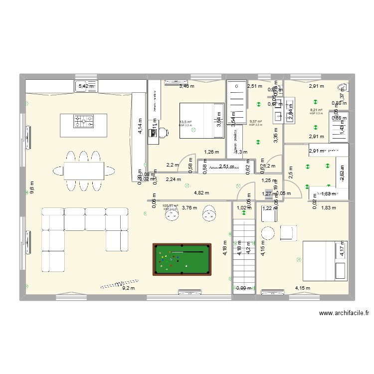 LOUP DE CHABANNE 58. Plan de 4 pièces et 137 m2