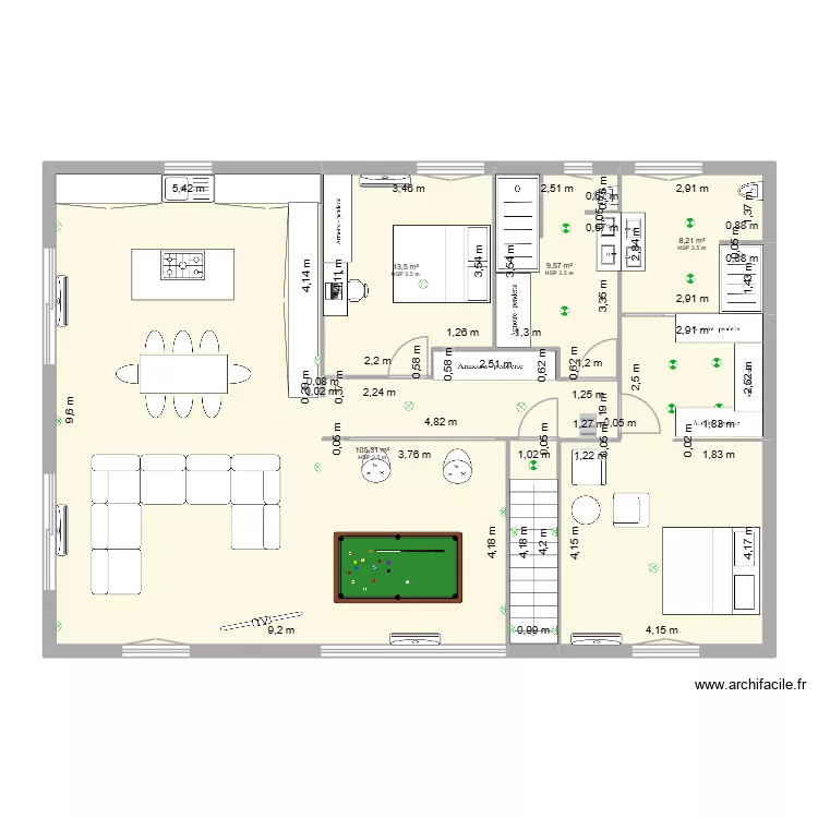 LOUP DE CHABANNE 58. Plan de 4 pièces et 137 m²