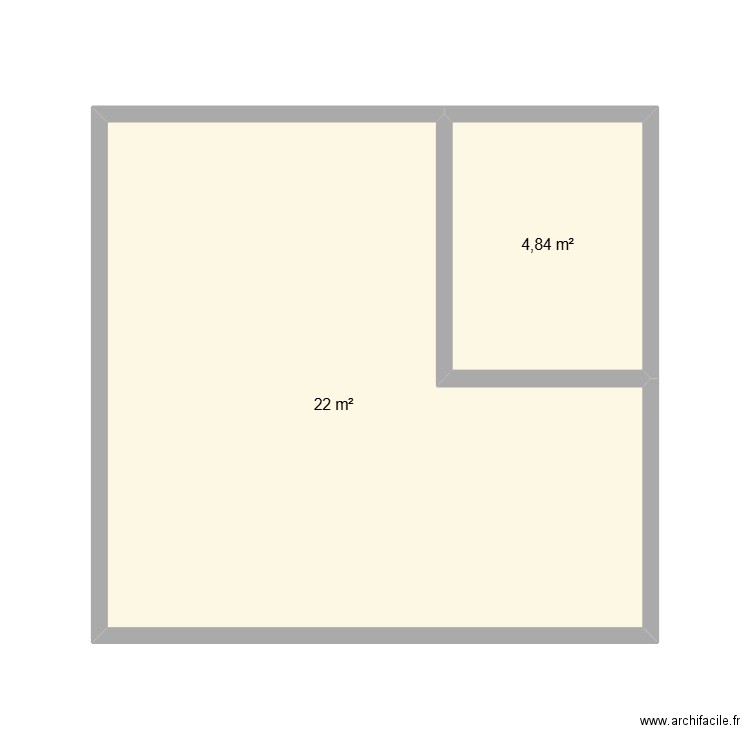 PLAN CHAMBRE 3. Plan de 2 pièces et 27 m2