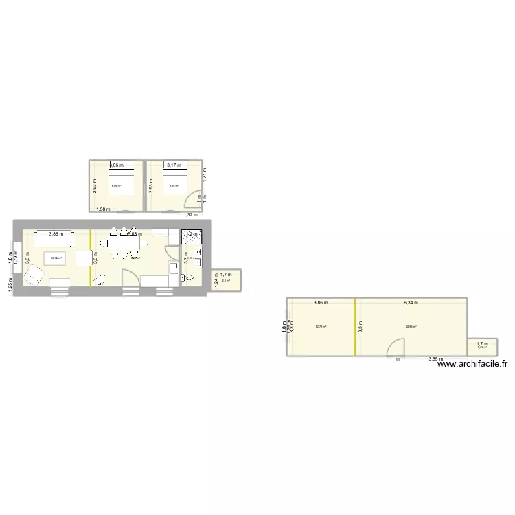 Cabane. Plan de 