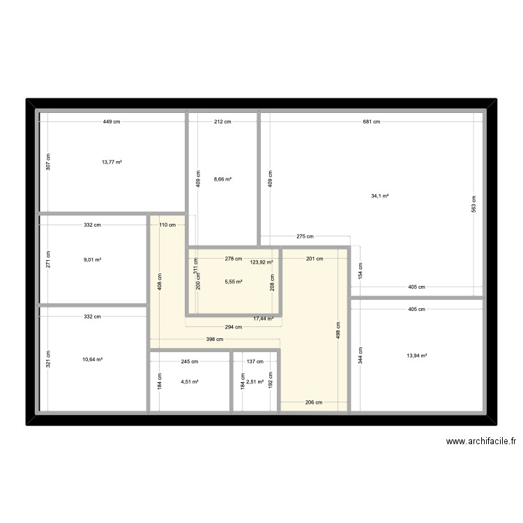 Plan Méline AVANT. Plan de 11 pièces et 244 m2