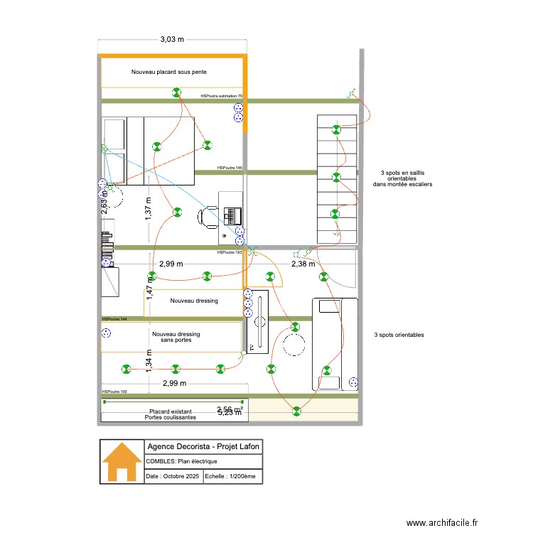 Plan2D_LAFON_COMBLES_ELEC_OCT. Plan de 2 pièces et 5 m2
