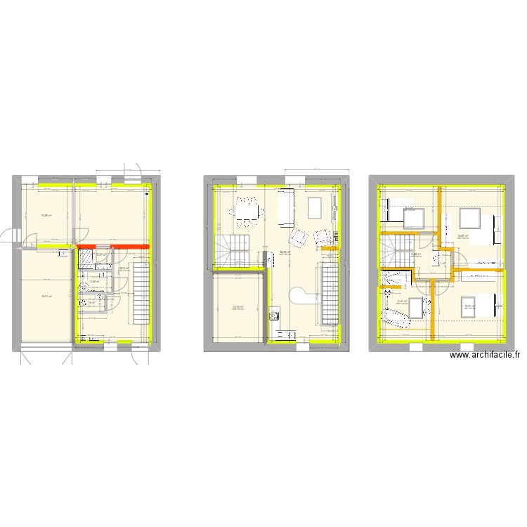 Mon plan V2. Plan de 14 pièces et 260 m2