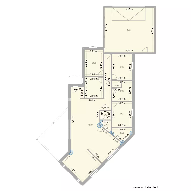 GALLAND. Plan de 9  et 191 m²