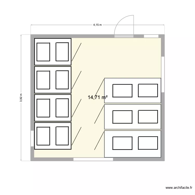 CHAMBRE LOUICHE 1. Plan de 1 Pièce et 15 m² CHAMBRE LOUICHE 1. Plan de 1 Pièce et 15 m²