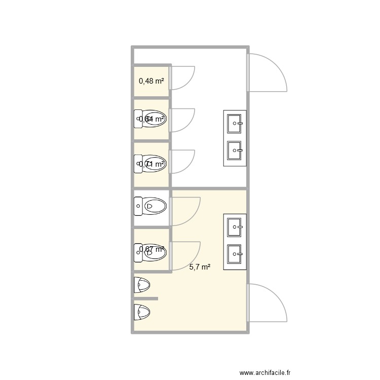 USINE  / MALBY. Plan de 5 pièces et 8 m2