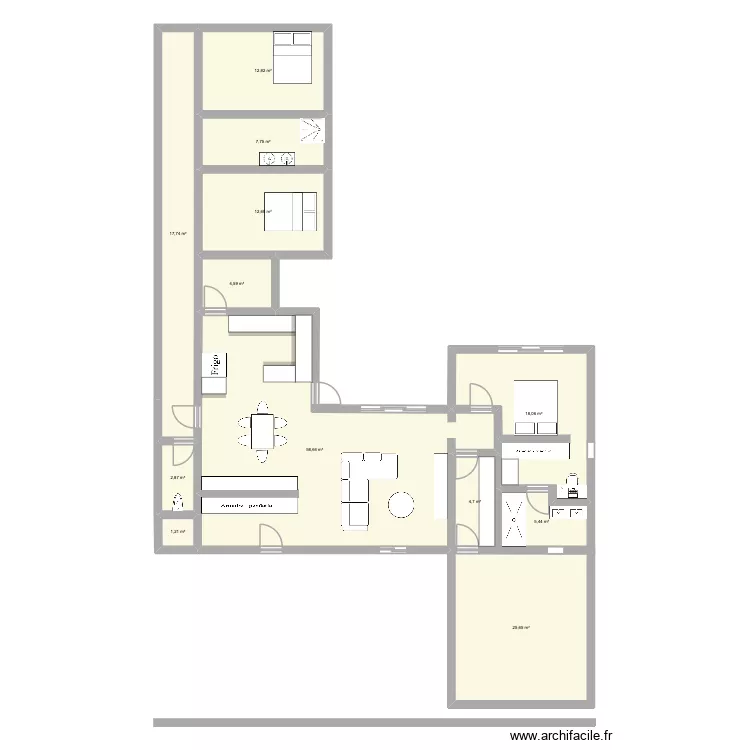 maison 120m2 2 version. Plan de 12  et 172 m²