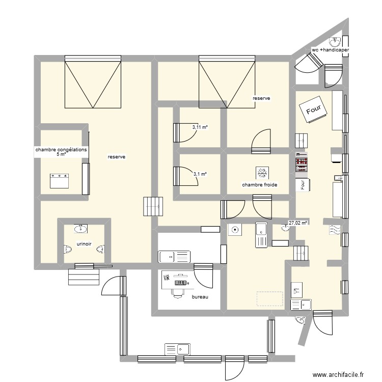c12. Plan de 12 pièces et 105 m2