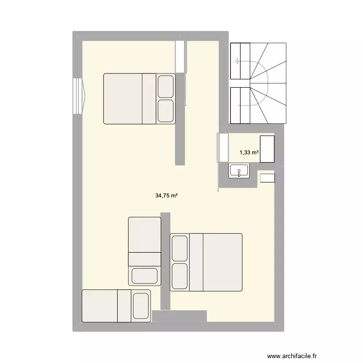 2 étage. Plan de 2 Pièces et 36 m² 2 étage. Plan de 2 Pièces et 36 m²