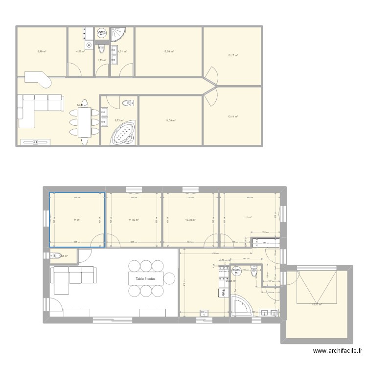 test . Plan de 18 pièces et 188 m2