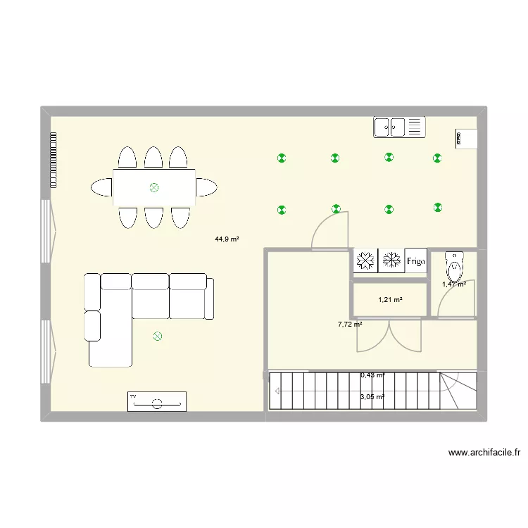 morlaix. Plan de 6  et 59 m²
