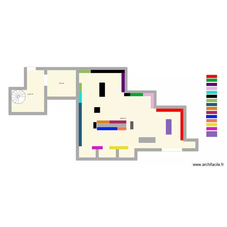 culinarion. Plan de 3 pièces et 88 m²