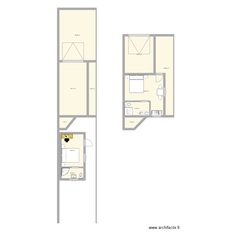 Plan Tiny house. Plan de 11 pièces et 109 m2