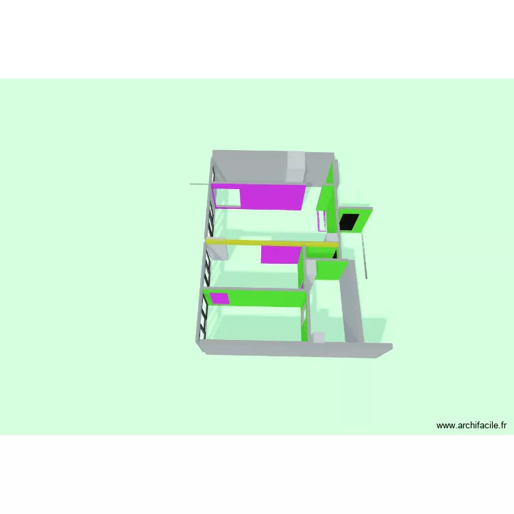 7 avreil apres travaux mesures murs et poteaux. Plan de 1  et 1 m²