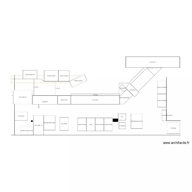 Chaine K implantation cadreuse pb. Plan de 