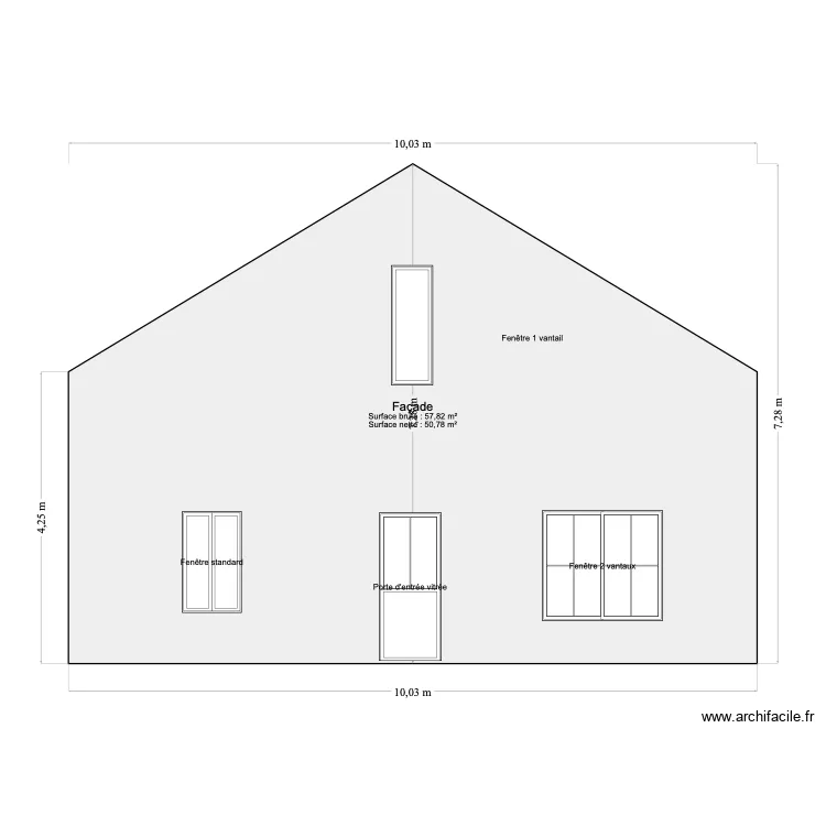 facade EST-Ouest Betbezer. Plan de 