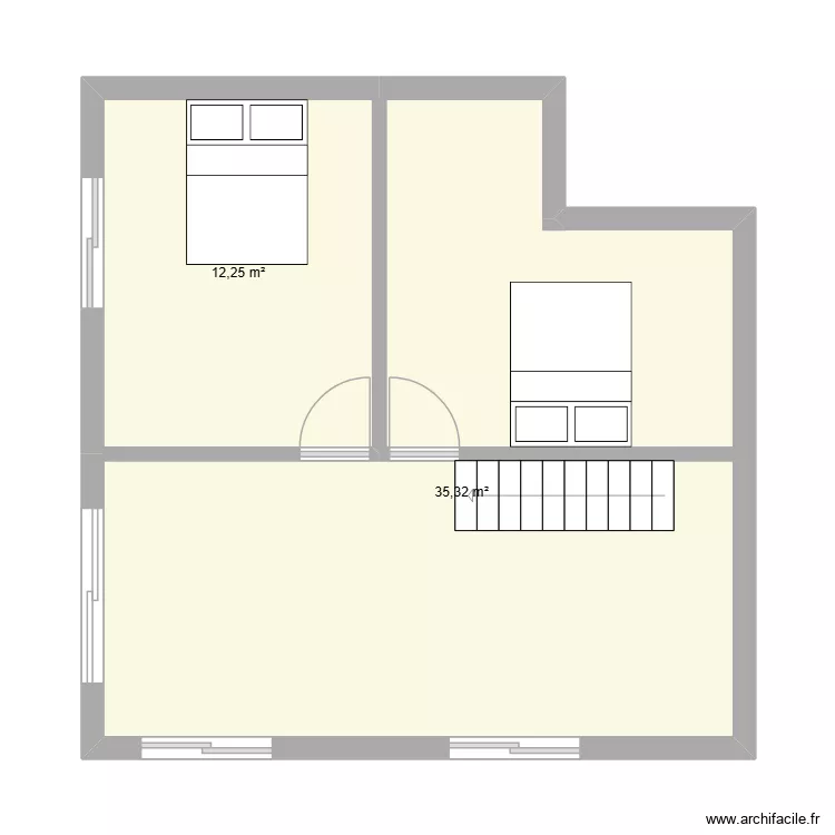 cellule 7 mezzanine 2. Plan de 2  et 48 m²