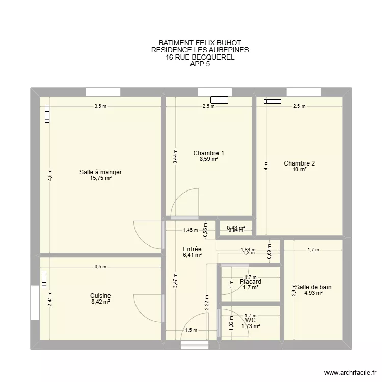 BAT FELIX BUHOT LGT5. Plan de 