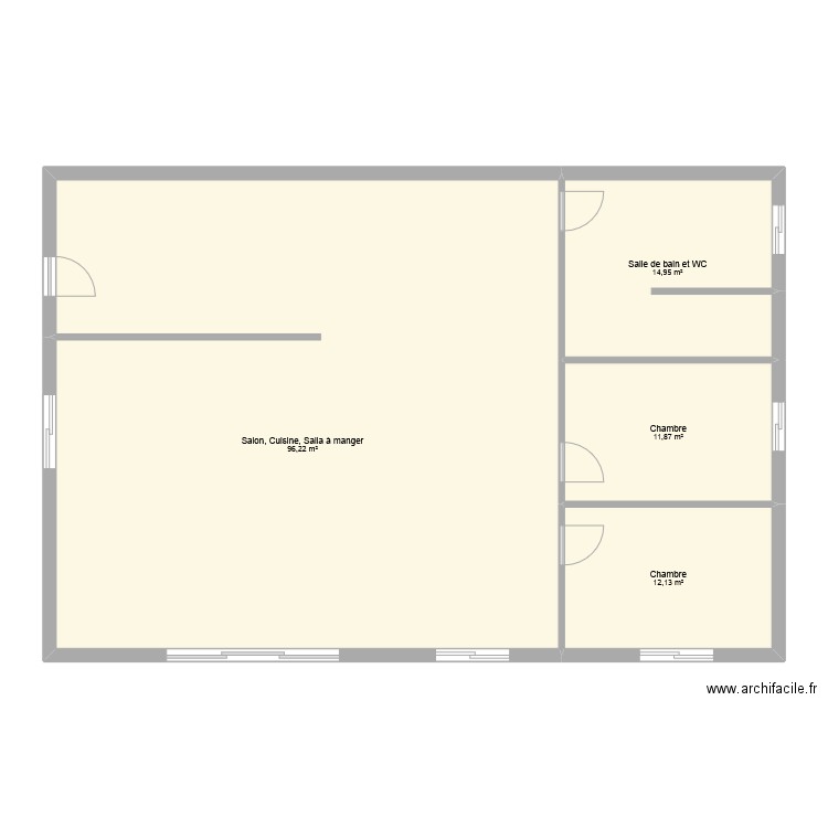 plan maison 2. Plan de 4 pièces et 135 m2