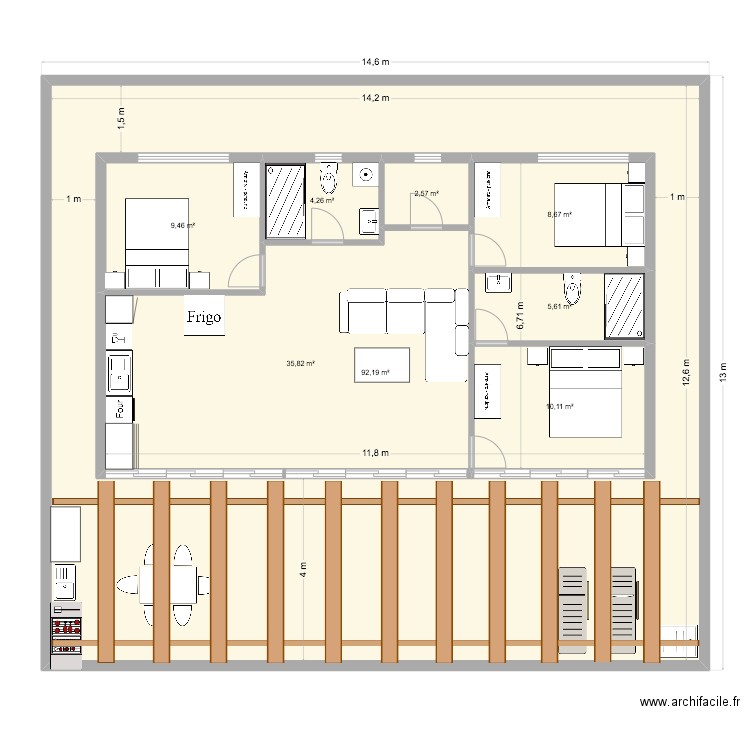 Plan_Kranevo 2. Plan de 8 pièces et 255 m2