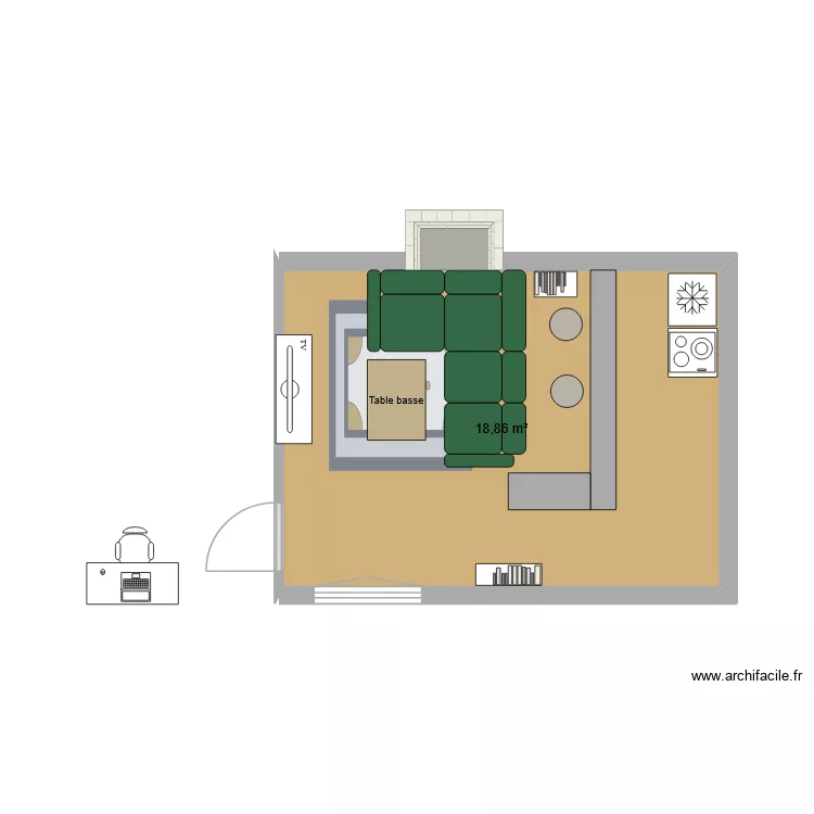 38m² - 20è (Opt2). Plan de 1 et 19 m² 38m² - 20è (Opt2). Plan de 1 et 19 m²