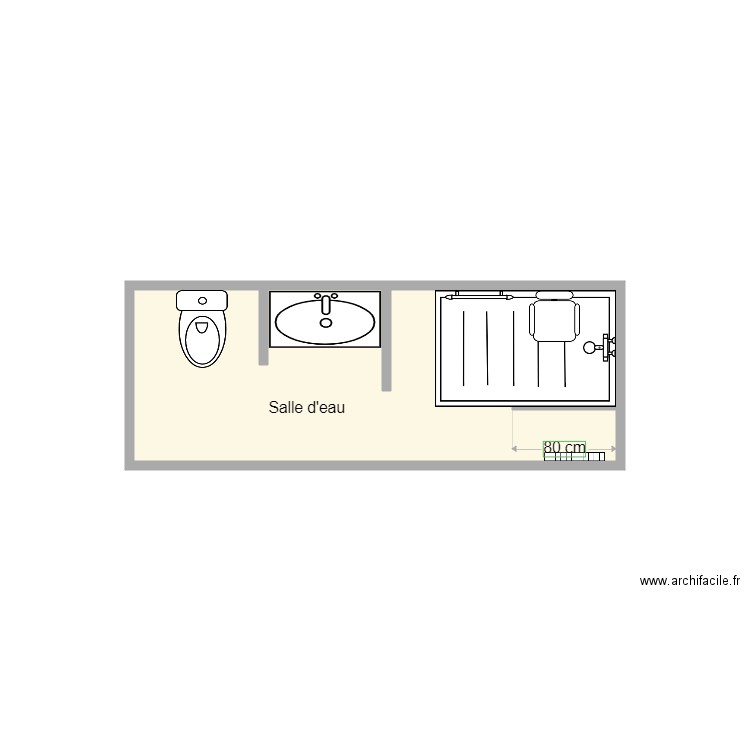 plan apres travaux apere. Plan de 1 pièce et 5 m2