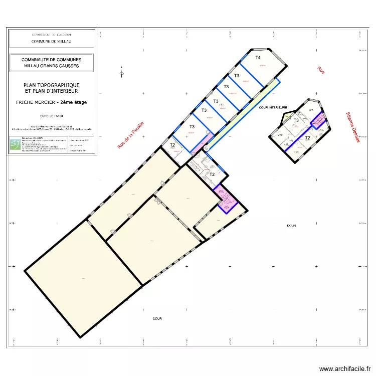 FRICHE MERCIER R+2 V3. Plan de 20  et 1354 m²