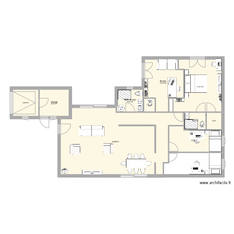 Mais Barney avec 3 chambres. Plan de 10 pièces et 117 m2