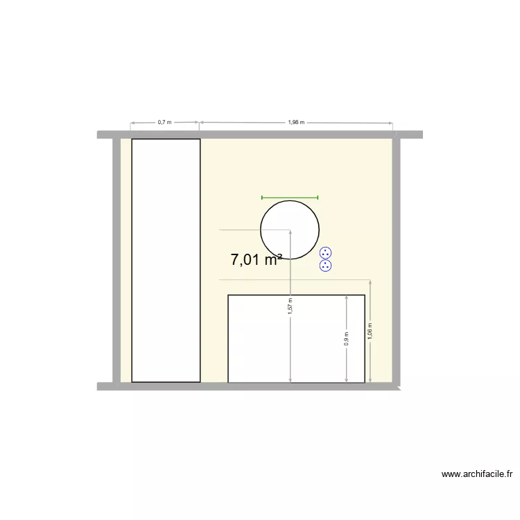 mur vasque. Plan de 1 et 7 m² mur vasque. Plan de 1 et 7 m²