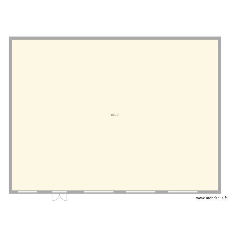 salle. Plan de 1 pièce et 283 m2
